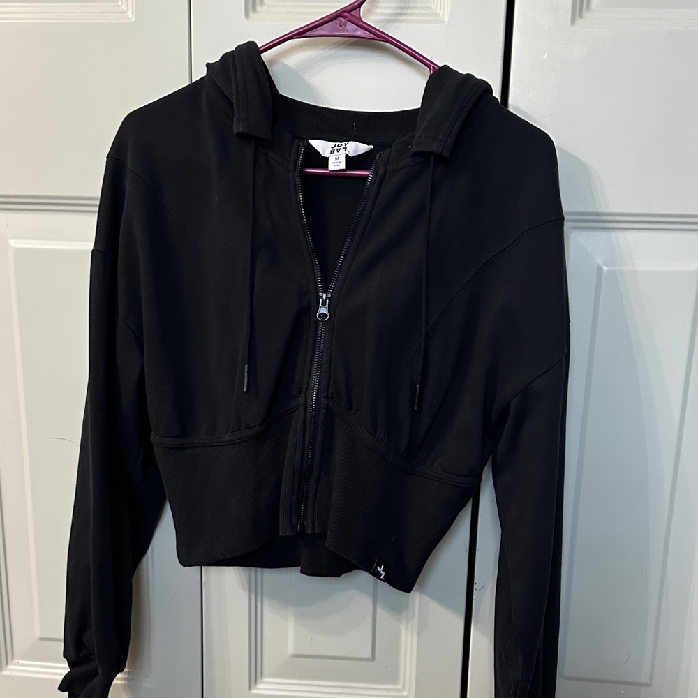 Joy Lab Women’s Black Cropped Zip Hoodie